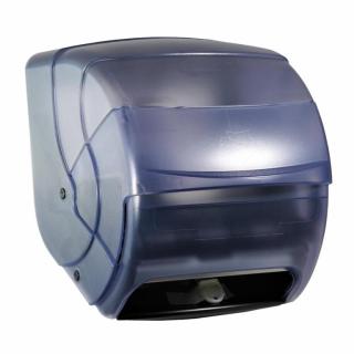 Rollenhandtuchspender "INTEGRA" manuell mit Hand oder Unterarm bedienbar |  blau-transparent für Papier-Rollenhantücher Artikel 10050