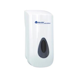 Seifenschaum-Spender "Merida Top Mini" 400 ml | weiß/grau flexibel nachfüllbarer Spender aus ABS-Kunststoff, verschließbar