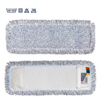 Mikrofaser-Mopp "Bluestar" 40 cm | weiß/blau Profimopp aus 100 % Polyester, innen Schlingen, außen Schlingen, Aufnahme: Taschen