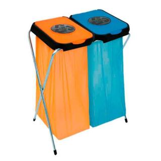 Abfallsammler, Müllsackständer "EKOthinks 2" | blau, orange 