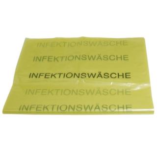 Müllsack   85 Liter, 85 µ, LDPE gelb-transparent, 640 x 1000 mm | 20 Stück/Rolle gem. Verordnung TRBA 250 und DGUV Information 203-084, mit Aufdruck "Infektionswäsche", Polyethylen, Zertifizierung Blauer Engel