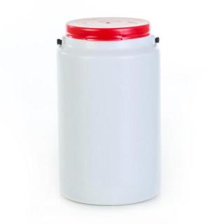 Leerflasche, Weithalsflasche 3 Liter, weiß, mit Deckel und Henkelpassende Pumpen 99074 (Metall) 99075 (Kunststoff)