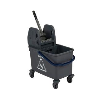 Einfach-Fahrwagen "COMBIX MINI" | 35-Liter-Eimer Henkel blau Reinigungswagen mit Wassertrennwand, Doppelbacken-Mopp-Presse