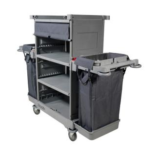 Servicewagen "NKT2", komplett inklusive 2 x 100 Liter Wäschesack (Zwillings-Modul-Wagen) Hotelwagen, mit 4  x 100 mm Laufrädern