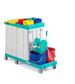 Systemwagen "Magic Line 350 Elegance" | 140 x 65 x 110 cm Reinigungswagen mit 6 Laufrädern