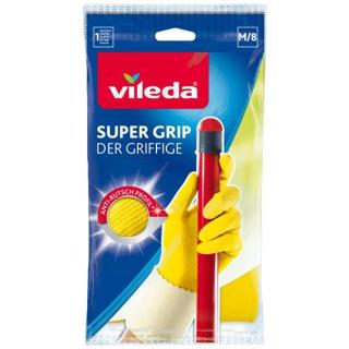 Haushaltshandschue/Latexhandschuhe "Super Grip - Der Griffige", velourisiert, gelb | Größe M 100% Naturlatex