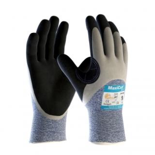 Schnittschutz-Strickhandschuhe MaxiCut® Oil | hellblau/schwarz | Größe 9 >>Abverkauf>>danach Artikel nicht mehr lieferbar 