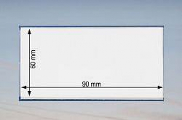 Namensschild 90 x 60 mm mm aus PVC-Hartfolie mit Clip-Nadel-Kombination – 100 Stück