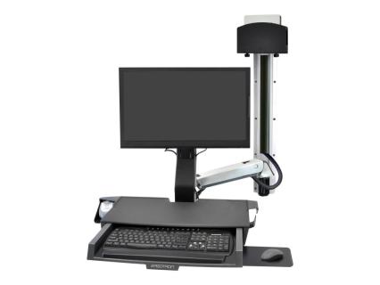 ERGOTRON StyleView Sit-Stand Combo System with Small Black CPU Holder up to 24i