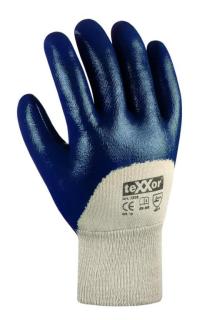 Arbeitsschutzhandschuhe Nitril- beschichtet, mit Strickbund, beige/blau, Höhere-Qualität | Größe: 08 gute Abriebfestigkeit, flexibel, sehr gute Passform, sehr hoher Tragekomfort, Öl- und Schmiermittelbeständigkeit
