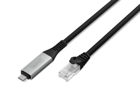 DIGITUS USB 3.2 Ethernet-Kabel, USB-C - RJ45 Stecker, 5,0 m