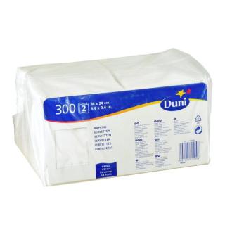 DUNI Zelltuch-Servietten 24 x 24 cm, 2-lagig, 1/4 Falz, 300 Stück/Pack | uni weiß DUNI 168396