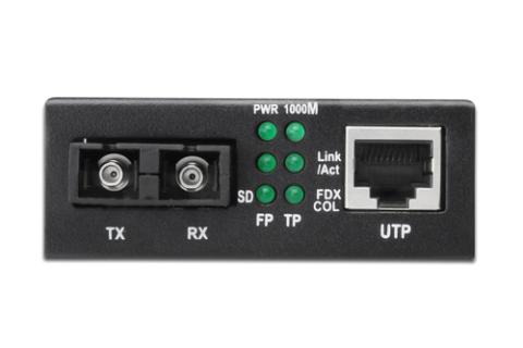 DIGITUS Gigabit Ethernet Konverter 10/100/1000Base-TX zu 1000Base-LX wandelt dr