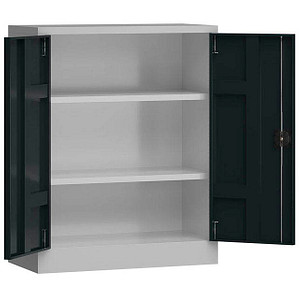 LÜLLMANN Stahlschrank ClassiX X-530318 anthrazit, lichtgrau 80,0 x 38,0 x 100,0 cm, aufgebaut