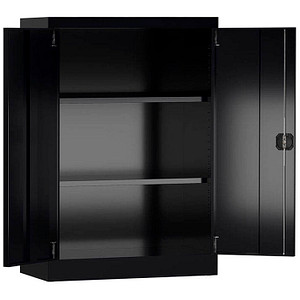 LÜLLMANN Stahlschrank ClassiX X-530329 tiefschwarz 92,0 x 42,0 x 120,0 cm, aufgebaut