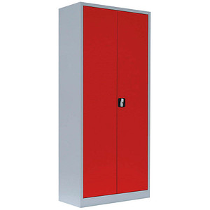 LÜLLMANN Stahlschrank 530334 feuerrot, lichtgrau 80,0 x 38,3 x 180,0 cm, aufgebaut