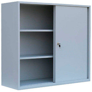 LÜLLMANN Schiebetürenschrank ClassiX, X-550145 lichtgrau 2 Fachböden 120,0 x 45,0 x 109,0 cm