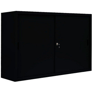 LÜLLMANN Schiebetürenschrank, 550159 tiefschwarz 2 Fachböden 160,0 x 45,0 x 109,0 cm