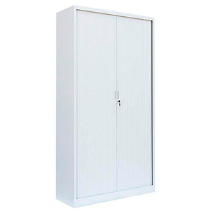 LÜLLMANN Schiebetürenschrank, 555157 signalweiß 4 Fachböden 100,0 x 45,7 x 195,0 cm