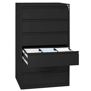 LÜLLMANN Karteischrank tiefschwarz 76,0 x 62,0 x 132,0 cm