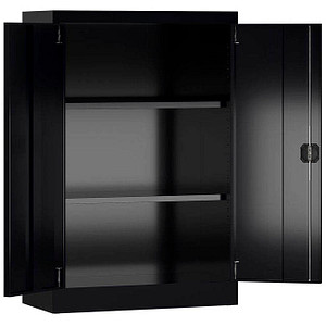 LÜLLMANN Stahlschrank ClassiX X-530299 tiefschwarz 80,0 x 38,0 x 120,0 cm, aufgebaut