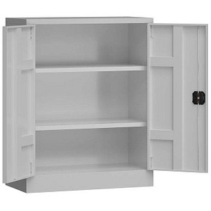 LÜLLMANN Stahlschrank ClassiX X-530310 lichtgrau 80,0 x 38,0 x 100,0 cm, aufgebaut