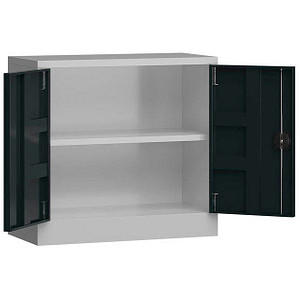 LÜLLMANN Stahlschrank ClassiX X-530308 anthrazit, lichtgrau 80,0 x 38,0 x 75,0 cm, aufgebaut