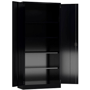 LÜLLMANN Stahlschrank ClassiX X-530359 tiefschwarz 92,0 x 50,0 x 194,5 cm, aufgebaut