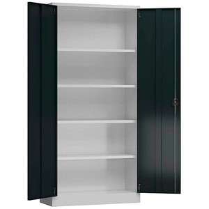 LÜLLMANN Stahlschrank ClassiX X-530348 anthrazit, lichtgrau 92,0 x 42,0 x 194,5 cm, aufgebaut