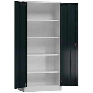 LÜLLMANN Stahlschrank ClassiX X-530338 anthrazit, lichtgrau 80,0 x 38,0 x 180,0 cm, aufgebaut