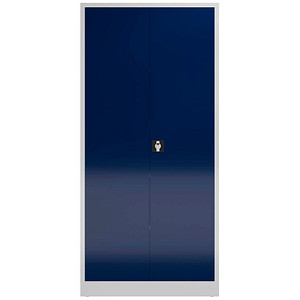 LÜLLMANN Putzmittelschrank X-545541 enzianblau, lichtgrau 92,0 x 42,0 x 194,5 cm, aufgebaut