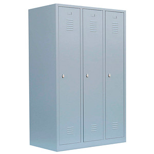 LÜLLMANN Spind lichtgrau 515130, 3 Schließfächer 118,5 x 50,0 x 180,0 cm