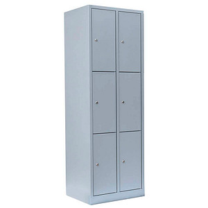 LÜLLMANN Schließfachschrank lichtgrau 520320, 6 Schließfächer 60,0 x 50,0 x 180,0 cm