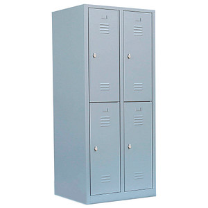 LÜLLMANN Spind lichtgrau 523220, 4 Schließfächer 80,0 x 50,0 x 180,0 cm