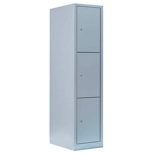 LÜLLMANN Schließfachschrank lichtgrau 523310, 3 Schließfächer 41,5 x 50,0 x 180,0 cm