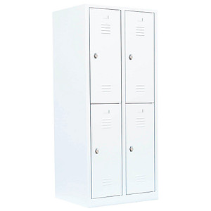 LÜLLMANN Spind signalweiß 523227, 4 Schließfächer 80,0 x 50,0 x 180,0 cm