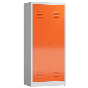 LÜLLMANN Spind ClassiX feuerrot, lichtgrau X-515714, 1 Schließfach 80,0 x 50,0 x 180,0 cm