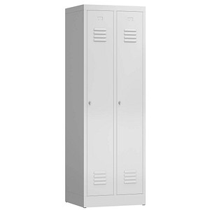 LÜLLMANN Spind ClassiX lichtgrau X-510120, 2 Schließfächer 59,0 x 50,0 x 180,0 cm