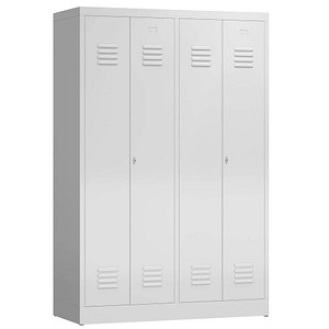 LÜLLMANN Spind ClassiX lichtgrau X-510440, 2 Schließfächer 118,5 x 50,0 x 180,0 cm