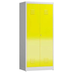 LÜLLMANN Spind ClassiX lichtgrau, zinkgelb X-515716, 1 Schließfach 80,0 x 50,0 x 180,0 cm