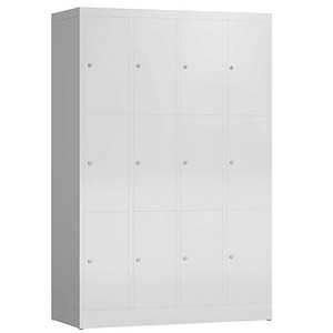 LÜLLMANN Schließfachschrank ClassiX lichtgrau X-520340, 12 Schließfächer 118,5 x 50,0 x 180,0 cm