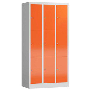 LÜLLMANN Schließfachschrank ClassiX feuerrot, lichtgrau X-520334, 9 Schließfächer 87,0 x 50,0 x 180,0 cm