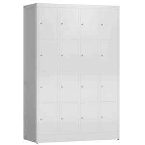 LÜLLMANN Schließfachschrank ClassiX lichtgrau X-520440, 16 Schließfächer 118,5 x 50,0 x 180,0 cm