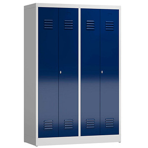 LÜLLMANN Spind ClassiX enzianblau, lichtgrau X-510441, 2 Schließfächer 118,5 x 50,0 x 180,0 cm