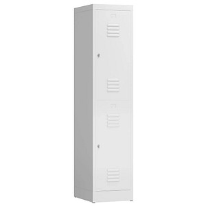 LÜLLMANN Spind ClassiX signalweiß X-523217, 2 Schließfächer 41,5 x 50,0 x 180,0 cm
