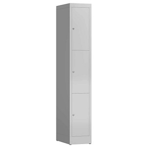 LÜLLMANN Schließfachschrank ClassiX lichtgrau X-520310, 3 Schließfächer 31,0 x 50,0 x 180,0 cm