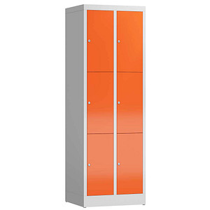 LÜLLMANN Schließfachschrank ClassiX feuerrot, lichtgrau X-520324, 6 Schließfächer 59,0 x 50,0 x 180,0 cm