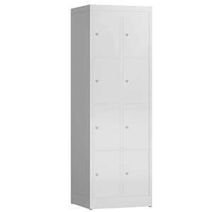 LÜLLMANN Schließfachschrank ClassiX lichtgrau X-520420, 8 Schließfächer 59,0 x 50,0 x 180,0 cm
