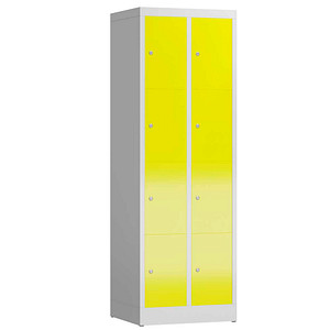 LÜLLMANN Schließfachschrank ClassiX lichtgrau, zinkgelb X-520426, 8 Schließfächer 59,0 x 50,0 x 180,0 cm