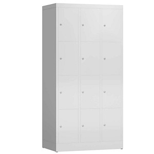 LÜLLMANN Schließfachschrank ClassiX lichtgrau X-520430, 12 Schließfächer 87,0 x 50,0 x 180,0 cm
